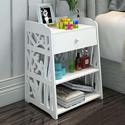 DKSNAJ Table de chevet pour chambre à coucher, table de chevet, deux tiroirs, table de rangement, casier, panier de rangement, table de nuit, sagesse DKSNAJ Table de chevet pour chambre à coucher, table de chevet, deux tiroirs, table de rangement, casier, panier de rangement, table de nuit, sagesse