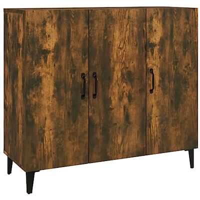 vidaXL Buffet Armoire de Rangement Meuble de Rangement Armoire Latérale Salle de Séjour Salon Intérieur Chêne Fumé 90x34x80 cm Bois d'Ingénierie vidaXL Buffet Armoire de Rangement Meuble de Rangement Armoire Latérale Salle de Séjour Salon Intérieur Chêne Fumé 90x34x80 cm Bois d'Ingénierie