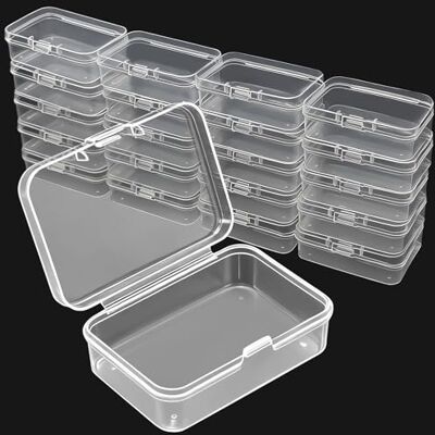 Leyrens Lot de 21 petites boîtes en plastique transparent avec couvercle pour perles, objets artisanaux, bouchons d'oreilles et accessoires (6,4 x 4,5 x 2 cm) Leyrens Lot de 21 petites boîtes en plastique transparent avec couvercle pour perles, objets artisanaux, bouchons d'oreilles et accessoires (6,4 x 4,5 x 2 cm)