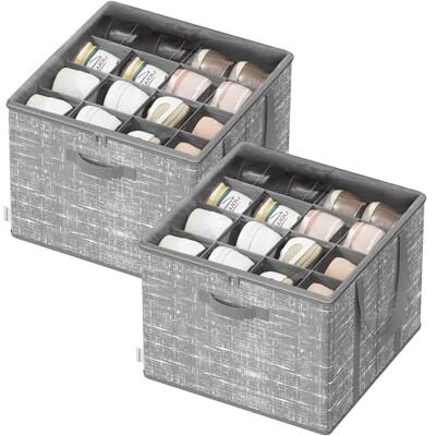 SONGMICS Organisateur de Chaussures, Lot de 2, Chacun jusqu'à 16 Paires, Boîte de Rangement pour Chaussures, Poignées, Couvercle Transparent, pour Chambre, Entrée, Armoire, Gris Jonc LSP602G01 SONGMICS Organisateur de Chaussures, Lot de 2, Chacun jusqu'à 16 Paires, Boîte de Rangement pour Chaussures, Poignées, Couvercle Transparent, pour Chambre, Entrée, Armoire, Gris Jonc LSP602G01