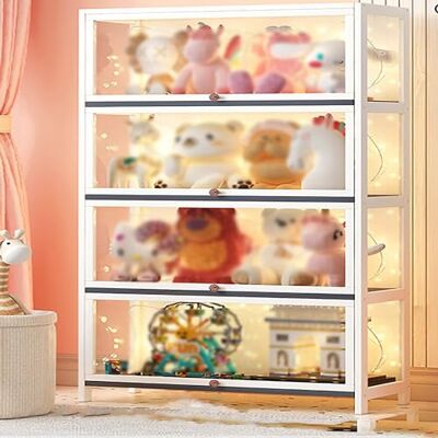 YFWOKSL Vitrine, vitrine en acrylique, étagère d'affichage pour figurines et collection, protection de stockage et organisation, grande capacité avec porte à rabat, facile à installer (couleur : YFWOKSL Vitrine, vitrine en acrylique, étagère d'affichage pour figurines et collection, protection de stockage et organisation, grande capacité avec porte à rabat, facile à installer (couleur :