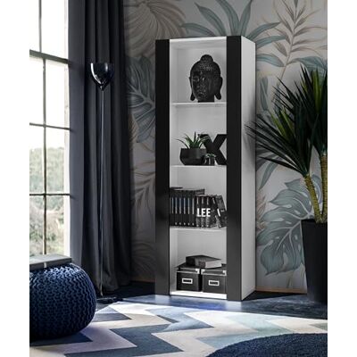 Komodee Vitrine Tivoli Blanc/Noir 55x159x35 cm Komodee Vitrine Tivoli Blanc/Noir 55x159x35 cm