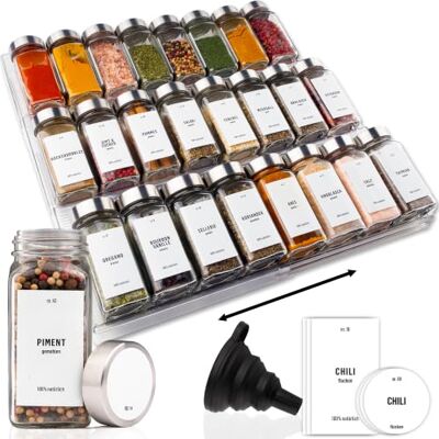 Deco haus ® Rangement Epices Cuisine Tiroir avec Pot a Epices Lot de 24 Range epices cuisine tiroir avec Étiquettes Epicier rangement cuisine Tiroir a epices Organisateur epices Deco haus ® Rangement Epices Cuisine Tiroir avec Pot a Epices Lot de 24 Range epices cuisine tiroir avec Étiquettes Epicier rangement cuisine Tiroir a epices Organisateur epices