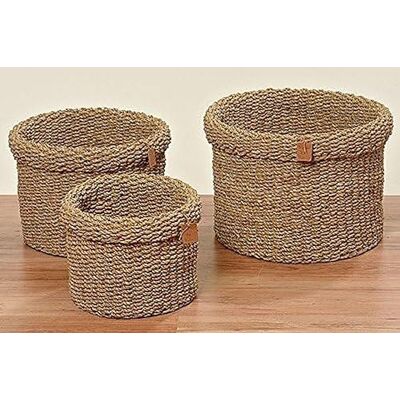 Boltze Sophy 2945500 Lot de 3 paniers de rangement ronds, en jonc de mer, couleurs naturelles, paniers décoratifs de style bohème, scandinave, ø 35-43 cm, beige, universel Boltze Sophy 2945500 Lot de 3 paniers de rangement ronds, en jonc de mer, couleurs naturelles, paniers décoratifs de style bohème, scandinave, ø 35-43 cm, beige, universel