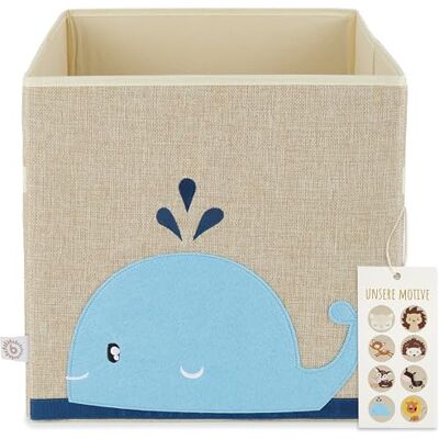 BIECO Panier d'étagère pour chambre enfant boîte de rangement baleine jouet Boîte Kallax 33 x 33 x 33 cm pour rangement d'enfants BIECO Panier d'étagère pour chambre enfant boîte de rangement baleine jouet Boîte Kallax 33 x 33 x 33 cm pour rangement d'enfants
