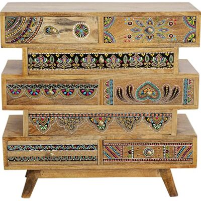 KARE Design Menorca Butterfly Commode avec 8 tiroirs, en bois massif de mangue, pour chambre à coucher, marron, 65 x 65 x 30 cm (H x l x P) KARE Design Menorca Butterfly Commode avec 8 tiroirs, en bois massif de mangue, pour chambre à coucher, marron, 65 x 65 x 30 cm (H x l x P)