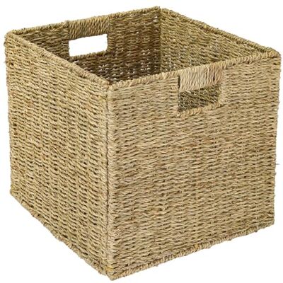 HMF Panier de rangement tressé en jonc de mer Convient pour Kallax 32 x 34,5 x 32 cm HMF Panier de rangement tressé en jonc de mer Convient pour Kallax 32 x 34,5 x 32 cm