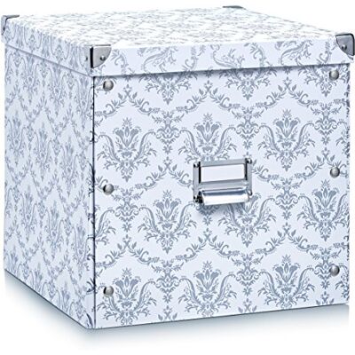 Zeller Present 17974 Vintage Boîte de Rangement Carton Blanc 33,5 x 33 x 3,5 cm Zeller Present 17974 Vintage Boîte de Rangement Carton Blanc 33,5 x 33 x 3,5 cm