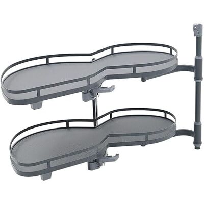 KUANGGE Organiseur de placard coulissant avec plateau pivotant à 2 niveaux à fermeture douce pour placard de cuisine Solution de rangement rotative (1000 mm) KUANGGE Organiseur de placard coulissant avec plateau pivotant à 2 niveaux à fermeture douce pour placard de cuisine Solution de rangement rotative (1000 mm)
