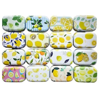 CCUUHJ Lot de 8 boîtes rectangulaires petites en métal à charnière Boîtes vides, boîtes pour nécessités de base pour bonbons, bijoux 6X4X2,5 CM (Citron) CCUUHJ Lot de 8 boîtes rectangulaires petites en métal à charnière Boîtes vides, boîtes pour nécessités de base pour bonbons, bijoux 6X4X2,5 CM (Citron)