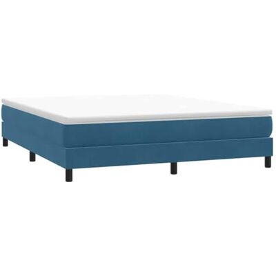 vidaXL Cadre de Lit Double Velours Bleu Foncé vidaXL Cadre de Lit Double Velours Bleu Foncé