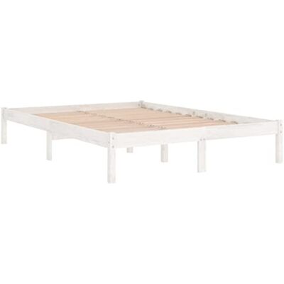 vidaXL Cadre de lit sans matelas blanc bois massif 120x200 cm vidaXL Cadre de lit sans matelas blanc bois massif 120x200 cm
