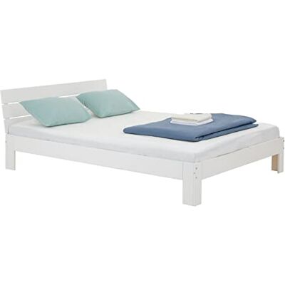 IDIMEX Lit Double pour Adulte Thomas Couchage 140 x 190 cm avec tête de lit, 2 Places pour 2 Personnes, en pin Massif lasuré Blanc IDIMEX Lit Double pour Adulte Thomas Couchage 140 x 190 cm avec tête de lit, 2 Places pour 2 Personnes, en pin Massif lasuré Blanc