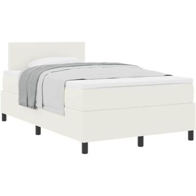 vidaXL Lit à ressorts avec tête de lit Crème et Blanc 120 x 190 cm Un look élégant qui rend ton espace encore mieux , Moyenne fermeté avec un matelas en mousse à mémoire à 5 zones , vidaXL Lit à ressorts avec tête de lit Crème et Blanc 120 x 190 cm Un look élégant qui rend ton espace encore mieux , Moyenne fermeté avec un matelas en mousse à mémoire à 5 zones ,