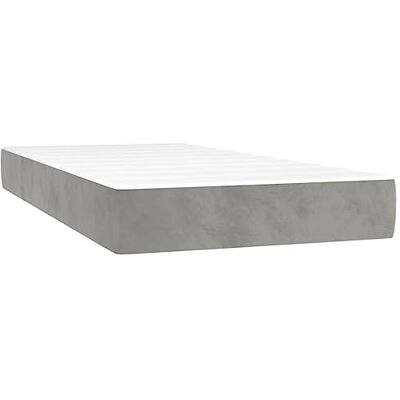 vidaXL Matelas de lit à ressorts ensachés fermeté moyenne Matelas de Lit Rembourré Lit Simple Adulte Meuble de Chambre à Coucher Gris Clair 90x190x20 cm vidaXL Matelas de lit à ressorts ensachés fermeté moyenne Matelas de Lit Rembourré Lit Simple Adulte Meuble de Chambre à Coucher Gris Clair 90x190x20 cm