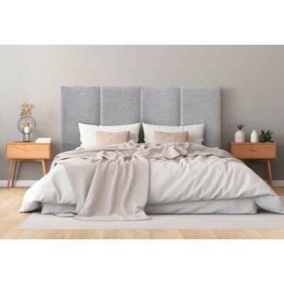 DHOME Tête de Lit Capitonnée en Tissu Luxury Anti-Taches Design Modulaire Vertical Autocollant Tête de Lit Chambre Rembourrée (Silver Grey, 190cm, Hauteur 135cm, x4) DHOME Tête de Lit Capitonnée en Tissu Luxury Anti-Taches Design Modulaire Vertical Autocollant Tête de Lit Chambre Rembourrée (Silver Grey, 190cm, Hauteur 135cm, x4)