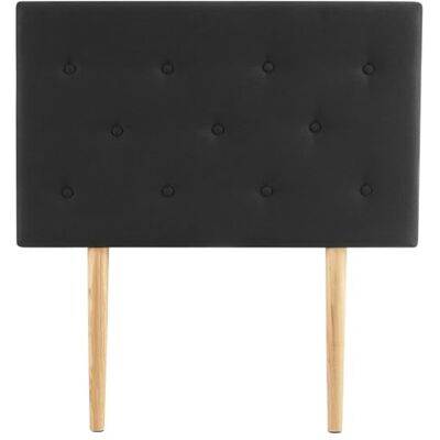 IDIMEX Tête de lit MAVELI 90 capitonnée, en Tissu rembourré, Pieds en Bois, Design élégant, pour Lits 90 cm, Noir IDIMEX Tête de lit MAVELI 90 capitonnée, en Tissu rembourré, Pieds en Bois, Design élégant, pour Lits 90 cm, Noir