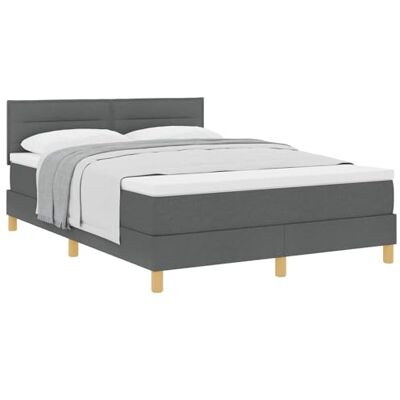 vidaXL Lit à ressorts avec coussin Gris foncé 160 x 200 cm tissu Lignes épurées avec une belle finition gris foncé, Comprend un matelas de bonne qualité avec une couche de mousse à mémoire, vidaXL Lit à ressorts avec coussin Gris foncé 160 x 200 cm tissu Lignes épurées avec une belle finition gris foncé, Comprend un matelas de bonne qualité avec une couche de mousse à mémoire,