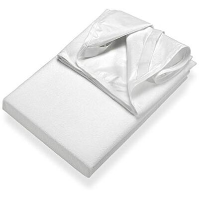 SETEX F4PE180200001002 Protège-matelas imperméable en tissu éponge Blanc 180 x 200 cm SETEX F4PE180200001002 Protège-matelas imperméable en tissu éponge Blanc 180 x 200 cm