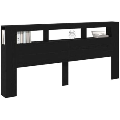 Tête de lit en bois noir avec lumières LED Vidaxl - Tête de lit Tête de lit en bois noir avec lumières LED Vidaxl - Tête de lit
