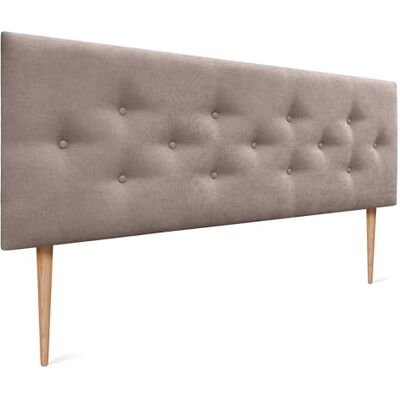 DHOME Tête de Lit en Similicuir ou Tissu ACUALINE avec 3 Rangées de Boutons Entrelacés et Pieds Tête de Lit Rembourrée Lit de Luxe (Tissu Terre, 150cm) DHOME Tête de Lit en Similicuir ou Tissu ACUALINE avec 3 Rangées de Boutons Entrelacés et Pieds Tête de Lit Rembourrée Lit de Luxe (Tissu Terre, 150cm)