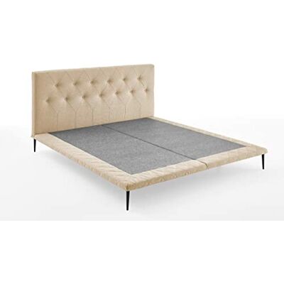 Atlantic Lit design Palm 160 x 200 cm, lit plateforme, sans matelas, crème, 160/200 cm Atlantic Lit design Palm 160 x 200 cm, lit plateforme, sans matelas, crème, 160/200 cm