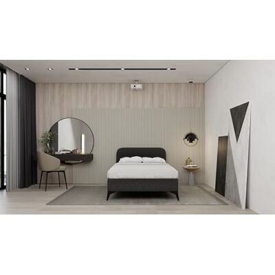 Panda Mavilo Lit capitonné 120x200 cm, comfort bedmit hochwertiger Federkernmatratze Bonell ELDAR, Noir Panda Mavilo Lit capitonné 120x200 cm, comfort bedmit hochwertiger Federkernmatratze Bonell ELDAR, Noir
