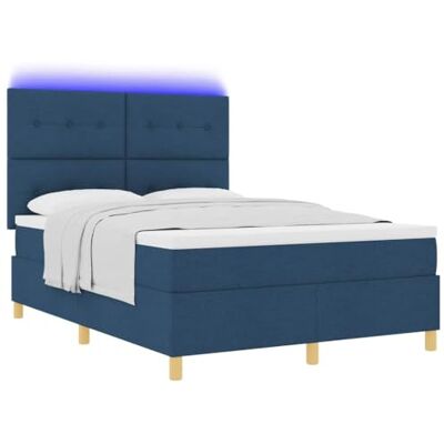 vidaXL Lit à ressort LED avec tête de lit Bleu 160 x 200 cm tissu Ce design super stylé avec des boutons donne à ta chambre une vibe moderne, vidaXL Lit à ressort LED avec tête de lit Bleu 160 x 200 cm tissu Ce design super stylé avec des boutons donne à ta chambre une vibe moderne,