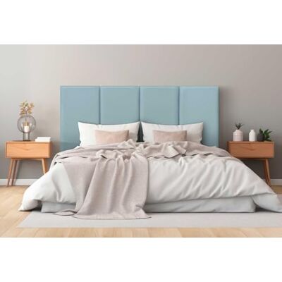 DHOME Tête de Lit Capitonnée en Similicuir Premium Antitaches Design Modulaire Vertical Autoadhésif pour Chambre et Lit Effet Matelassé (Bleu Ciel, 160cm, Hauteur 80cm, x4) DHOME Tête de Lit Capitonnée en Similicuir Premium Antitaches Design Modulaire Vertical Autoadhésif pour Chambre et Lit Effet Matelassé (Bleu Ciel, 160cm, Hauteur 80cm, x4)