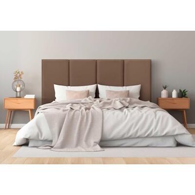 DHOME Tête de Lit Capitonnée en Similicuir Premium Antitaches Design Modulaire Vertical Autoadhésif pour Chambre et Lit Effet Matelassé (Argile, 200cm, Hauteur 80cm, x4) DHOME Tête de Lit Capitonnée en Similicuir Premium Antitaches Design Modulaire Vertical Autoadhésif pour Chambre et Lit Effet Matelassé (Argile, 200cm, Hauteur 80cm, x4)