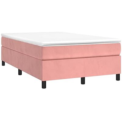 Structure de Lit vidaXL - Velours Rose 120x200 cm pour Chambre Adulte Structure de Lit vidaXL - Velours Rose 120x200 cm pour Chambre Adulte