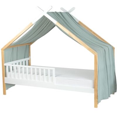 Sevira Kids Ciel de lit cabane, Toile en Gaze de Coton, Jeanne 420 x 130 cm Vert de Gris Made in France Sevira Kids Ciel de lit cabane, Toile en Gaze de Coton, Jeanne 420 x 130 cm Vert de Gris Made in France