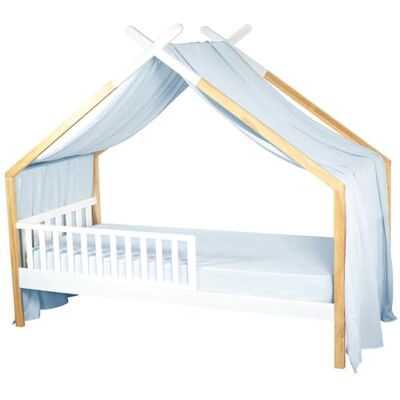 Sevira Kids Ciel de lit cabane, Toile en Gaze de Coton, Jeanne 420 x 130 cm Bleu Made in France Sevira Kids Ciel de lit cabane, Toile en Gaze de Coton, Jeanne 420 x 130 cm Bleu Made in France