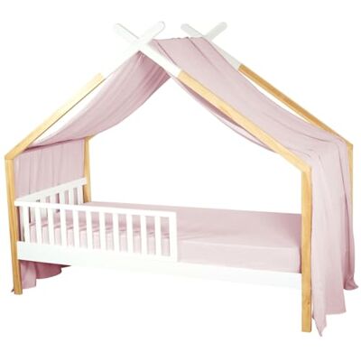 Sevira Kids Ciel de lit cabane, Toile en Gaze de Coton, Jeanne 420 x 130 cm Rose Made in France Sevira Kids Ciel de lit cabane, Toile en Gaze de Coton, Jeanne 420 x 130 cm Rose Made in France