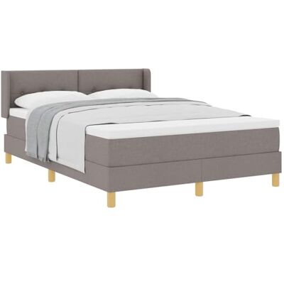 vidaXL Lit à ressorts avec tête de lit Taupe 200 x 160 cm tissu, Lit box moderne, matelas ressorts ensachés mi-ferme, tête réglable, mobilier stylé pour chambre vidaXL Lit à ressorts avec tête de lit Taupe 200 x 160 cm tissu, Lit box moderne, matelas ressorts ensachés mi-ferme, tête réglable, mobilier stylé pour chambre