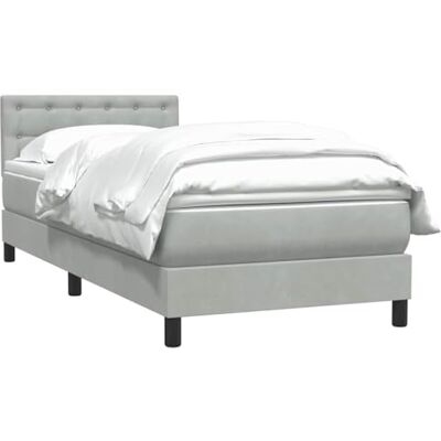 vidaXL Lit boxspring en velours gris clair 80x220 cm vidaXL Lit boxspring en velours gris clair 80x220 cm