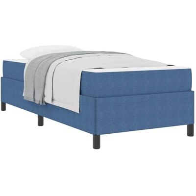 vidaXL Cadre de lit avec matelas Bleu 80 x 200 cm tissu, Mobilier de chambre moderne, cadre de lit minimaliste, matelas à ressorts, déco stylée et durable vidaXL Cadre de lit avec matelas Bleu 80 x 200 cm tissu, Mobilier de chambre moderne, cadre de lit minimaliste, matelas à ressorts, déco stylée et durable