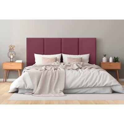 DHOME Tête de Lit Capitonnée en Similicuir Premium Antitaches Design Modulaire Vertical Autoadhésif pour Chambre et Lit Effet Matelassé (Bordeaux, 160cm, Hauteur 135cm, x4) DHOME Tête de Lit Capitonnée en Similicuir Premium Antitaches Design Modulaire Vertical Autoadhésif pour Chambre et Lit Effet Matelassé (Bordeaux, 160cm, Hauteur 135cm, x4)
