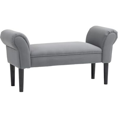 HOMCOM Banc de lit rembourré pour chambre à coucher Charge maximale : 130 kg En toile Gris foncé 102 x 36 x 51 cm HOMCOM Banc de lit rembourré pour chambre à coucher Charge maximale : 130 kg En toile Gris foncé 102 x 36 x 51 cm
