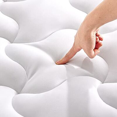Zone Surmatelas rafraîchissant pour grand lit, housse de matelas matelassée, lavable en machine, alternative au duvet doux et moelleux, poche profonde de 20,3 à 53,3 cm (blanc, grand lit) Zone Surmatelas rafraîchissant pour grand lit, housse de matelas matelassée, lavable en machine, alternative au duvet doux et moelleux, poche profonde de 20,3 à 53,3 cm (blanc, grand lit)