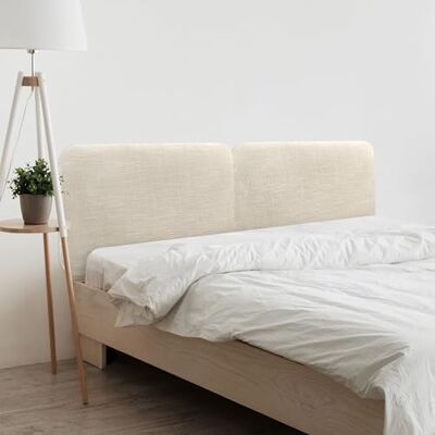 DHOME Tête de Lit Capitonnée Lisse Arrondie en Lin Naturel pour Mur Acoustique Têtes de Lit Absorbantes Tête de Lit Chambre à Coucher (Beige, 160cm Dual) DHOME Tête de Lit Capitonnée Lisse Arrondie en Lin Naturel pour Mur Acoustique Têtes de Lit Absorbantes Tête de Lit Chambre à Coucher (Beige, 160cm Dual)