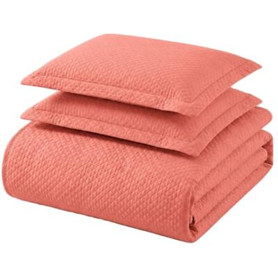 Superior Couvre-lit en coton, corail, grand lit Superior Couvre-lit en coton, corail, grand lit