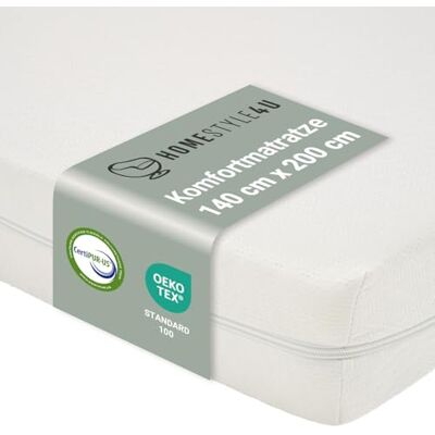 Homestyle4u 2006 Matelas confort en mousse Blanc 140 x 200 cm Homestyle4u 2006 Matelas confort en mousse Blanc 140 x 200 cm