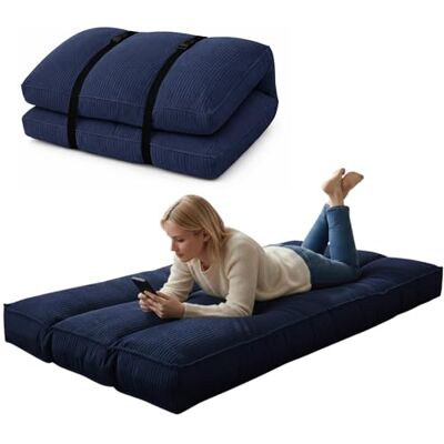 bananair Futon pour 1 personne Épais et confortable Housse lavable Idéal comme matelas de sol pliable Matelas japonais Sangle de rangement incluse (90 × 190 cm, bleu foncé) bananair Futon pour 1 personne Épais et confortable Housse lavable Idéal comme matelas de sol pliable Matelas japonais Sangle de rangement incluse (90 × 190 cm, bleu foncé)