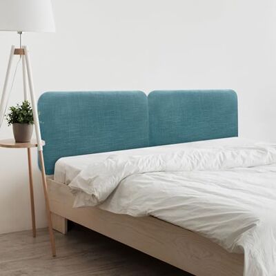 DHOME Tête de Lit Capitonnée Lisse Arrondie en Lin Naturel pour Mur Acoustique Têtes de Lit Absorbantes Tête de Lit Chambre à Coucher (Turquoise, 200cm Dual) DHOME Tête de Lit Capitonnée Lisse Arrondie en Lin Naturel pour Mur Acoustique Têtes de Lit Absorbantes Tête de Lit Chambre à Coucher (Turquoise, 200cm Dual)