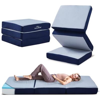 MKS Matelas pliant en mousse à mémoire de forme 3 pièces 75 x 195 x 15 cm Matelas de sol pliable MKS Matelas pliant en mousse à mémoire de forme 3 pièces 75 x 195 x 15 cm Matelas de sol pliable