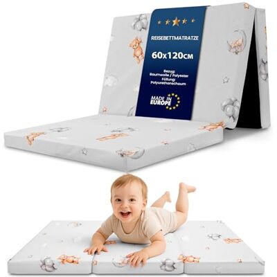 Totsy Baby Matelas bebe pliable 60x120 cm pour lit matelas bébé pour lits parapluie sol enfant et respirant en mousse avec lavable housse Ours en peluche Totsy Baby Matelas bebe pliable 60x120 cm pour lit matelas bébé pour lits parapluie sol enfant et respirant en mousse avec lavable housse Ours en peluche