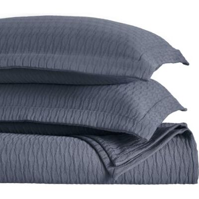 Superior Couvre-lit en coton, bleu denim, king size Superior Couvre-lit en coton, bleu denim, king size
