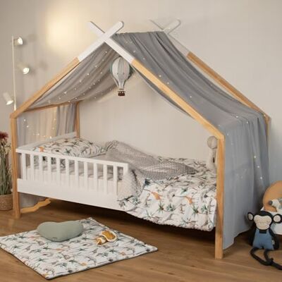 Sevira Kids Ciel de lit cabane, Toile en Gaze de Coton, Jeanne Made in France Sevira Kids Ciel de lit cabane, Toile en Gaze de Coton, Jeanne Made in France