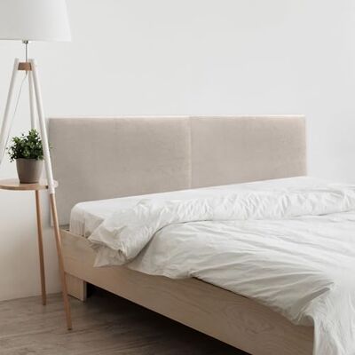 DHOME Tête de lit tapissée moderne en 2 pièces en similicuir ou tissu acualine lisse, divisée en 2 pièces tissu beige, 180 cm double (lits 180/190) DHOME Tête de lit tapissée moderne en 2 pièces en similicuir ou tissu acualine lisse, divisée en 2 pièces tissu beige, 180 cm double (lits 180/190)